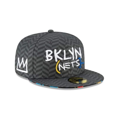 Brooklyn Nets Gorra | New Era NBA City Edition 59fifty Fitted Cap Mexico - Negros